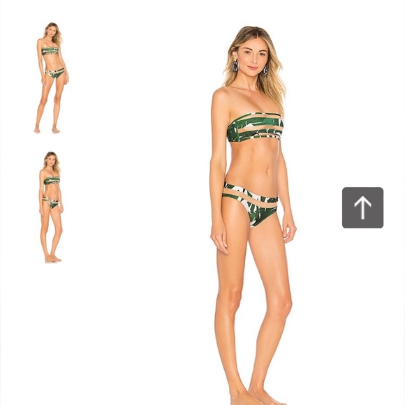 Adriana Degreas Geometric Foliage Tulle Detail Bandeau Bikini S - Picture 2 of 6